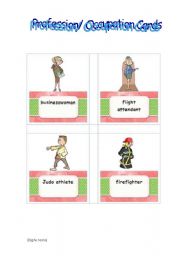 English Worksheet: Profession Cards - Set 4