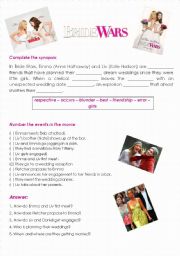 English Worksheet: Bride Wars Movie Activity