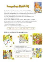 English Worksheet: Escape From Planet Zog - Quiz