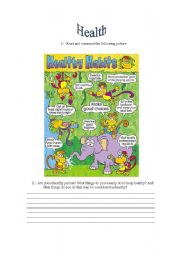 English Worksheet: healthy habits