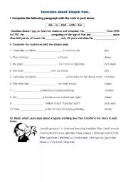 English worksheet: worksheet simple past.