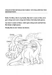 English worksheet: Dinos family.