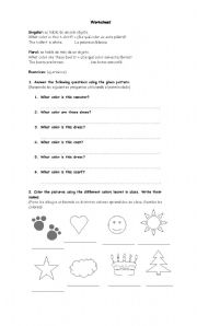 English worksheet: The Colors I