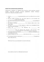 English worksheet: Employment