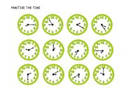 English Worksheet: GREEN CLOCKS