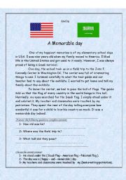 English Worksheet: A Memorable Day