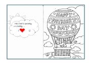 English Worksheet: FATHER´S DAY CARD
