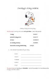 English worksheet: snoopy story creator (part 1 of 3)