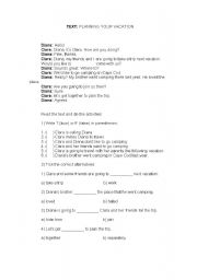 English worksheet: Text and exercises about Going to