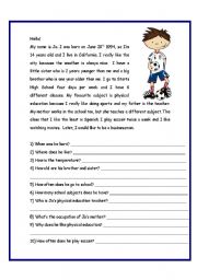 English Worksheet: My name is Jo