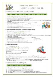 English Worksheet: Grammar Exercise - Present Continuous II.