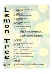 English worksheet: Lemon Tree by Fools garden