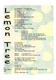 English Worksheet: Lemon Tree by Fools garden