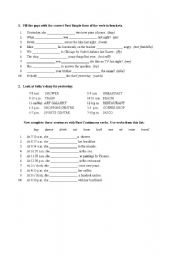 English Worksheet: simple past or past continuous