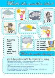 English Worksheet: whats the weather like?