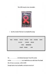 English worksheet: The AIDS song by Jony Jerusalem