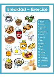 English Worksheet: Breakfast - Exercise