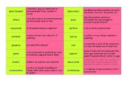 English Worksheet: New Headway Intermediate Unit One Vocabulary