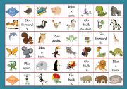 English Worksheet: Animals Boardgame