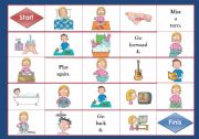 English Worksheet: Routine Boardgame