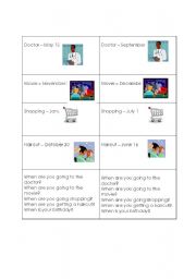 English Worksheet: Going-to information gap