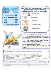 English Worksheet: The Simpson Family