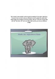 English Worksheet: Creating an Adjectives Chains