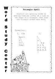 English Worksheet: Triangle Spell