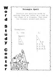 English worksheet: Triangle Spell