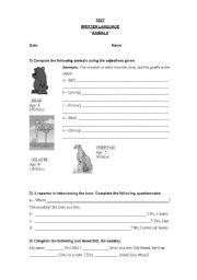 English Worksheet: Language Test