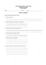 English Worksheet: What is a charity
