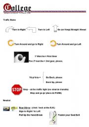 English Worksheet: traffic rules