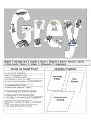 English Worksheet: Grey things 