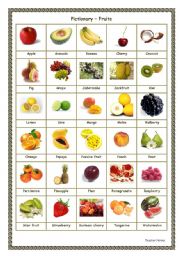 English Worksheet: Pictionary - Fruits