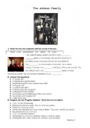 English Worksheet: The Addams Family