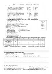 English worksheet: present simple