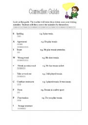English worksheet: correction guide