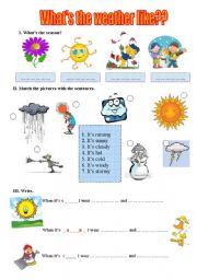 English Worksheet: Whats the weather like??