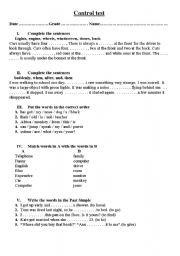 English worksheet: Control test