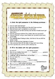 English Worksheet: POSSESSIVES : ADJECTIVES AND PRONOUNS