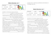English Worksheet: Monsters Inc Cloze Activity