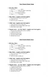 English worksheet: The Past Simple Tense