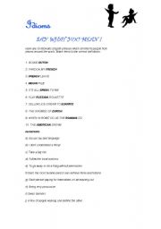 English Worksheet: Idioms!