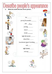 English Worksheet: describe peoples appearance