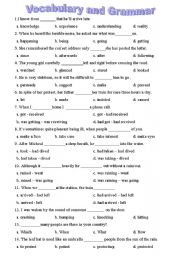 English Worksheet: vocabulary and grammar 