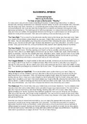 English Worksheet: Successful Speech