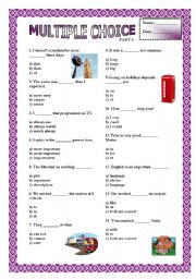 English Worksheet: Multiple Choice (Part 1) Grammar & False friends