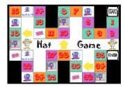 English Worksheet: Hat Game Board 1/3