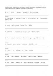 English Worksheet: grammer