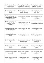 English Worksheet: Going to Miming Cards